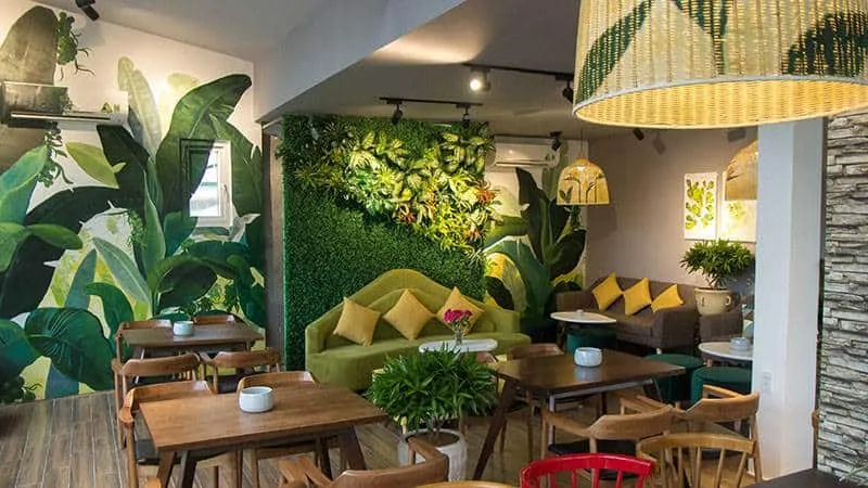 Quán cafe phong cách rừng nhiệt đới